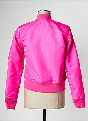 Blouson effet matière satinée rose fonce SCHOTT femme
