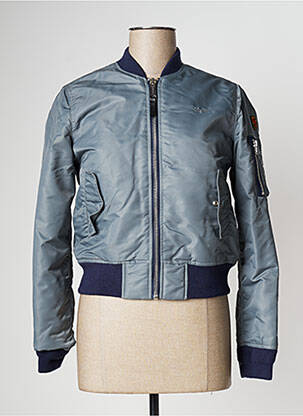 Blouson tissage matelassé gris SCHOTT femme