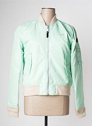 Blouson tissage matelassé vert SCHOTT femme