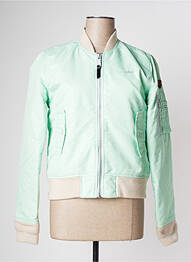 Blouson effet matière satinée vert SCHOTT femme