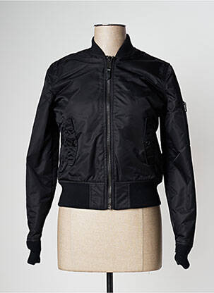 Blouson effet matière satinée noir SCHOTT femme