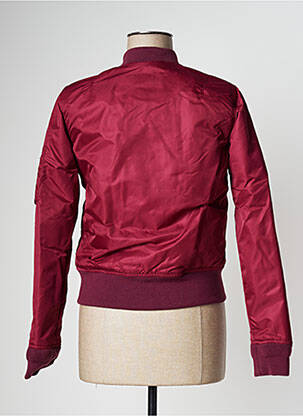 Blouson effet matière satinée rouge SCHOTT femme