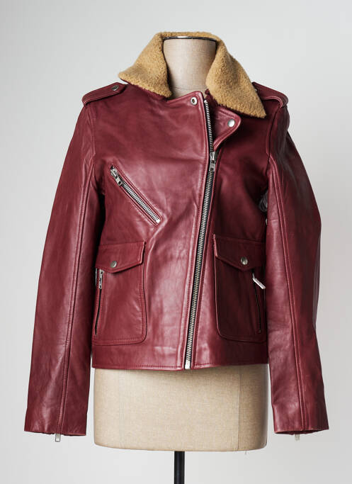 Veste en cuir rouge MKT STUDIO pour femme