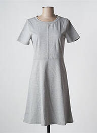 Robe mi-longue manches courtes manches courtes gris ICHI femme
