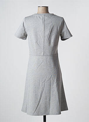Robe mi-longue manches courtes manches courtes gris ICHI femme