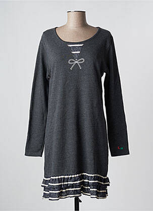 Robe mi-longue manches longues manches longues gris LITTLE MARCEL femme