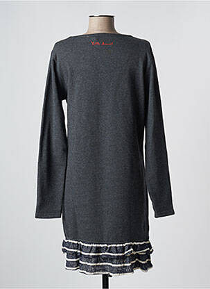 Robe mi-longue manches longues manches longues gris LITTLE MARCEL femme