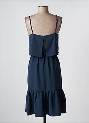 Robe mi-longue coupe fluide fines bretelles bleu ICHI femme
