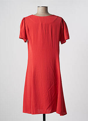 Robe mi-longue manches courtes manches courtes rouge ICHI femme