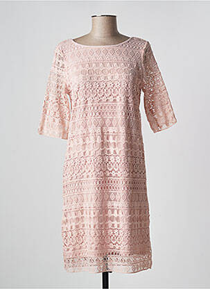 Robe mi-longue manches courtes manches courtes rose VILA femme