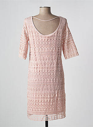 Robe mi-longue manches courtes manches courtes rose VILA femme