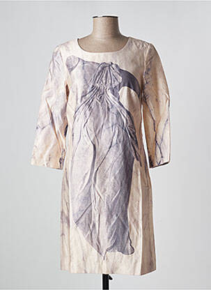 Robe courte manches 3/4 manches 3/4 beige NICE THINGS femme