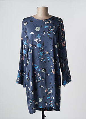Robe courte manches 3/4 manches 3/4 bleu PLEASE femme