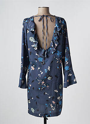 Robe courte manches 3/4 manches 3/4 bleu PLEASE femme