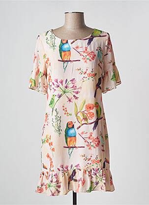 Robe courte fermeture zippée au dos manches courtes rose MOLLY BRACKEN femme