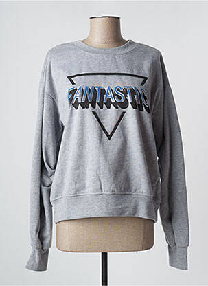 Sweat-shirt stretch manches longues gris ANDY & LUCY femme