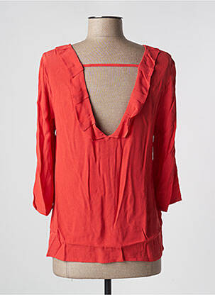 Blouse manches 3/4 manches 3/4 rouge ICHI femme