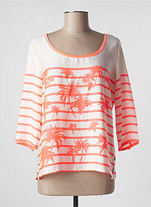 Blouse col rond manches 3/4 orange MAISON SCOTCH femme
