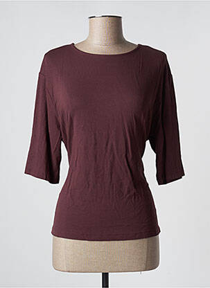 T-shirt manches 3/4 manches 3/4 marron ICHI femme