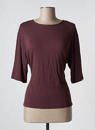 T-shirt manches 3/4 manches 3/4 marron ICHI femme