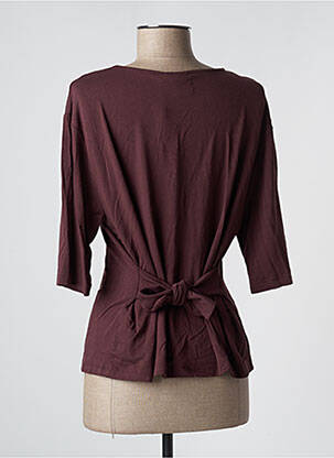 T-shirt manches 3/4 manches 3/4 marron ICHI femme