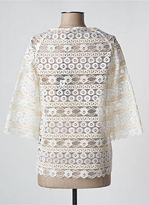 Top col rond manches 3/4 beige FREEMAN T.PORTER femme