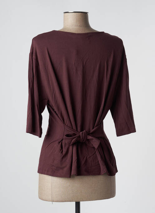 T-shirt manches 3/4 manches 3/4 marron ICHI femme
