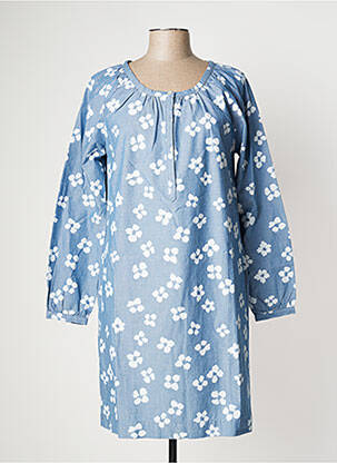 Robe mi-longue imprimé fleurs manches longues bleu ARMEDANGELS femme