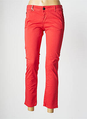 Pantalon 7/8 stretch taille normale rouge DONOVAN femme