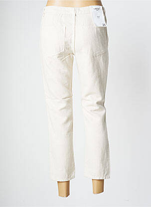 Pantalon 7/8 fermeture zippée sous rabat boutonné taille normale beige LABDIP femme