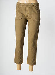 Pantalon 7/8 fermeture zippée sous rabat boutonné taille normale vert LABDIP femme