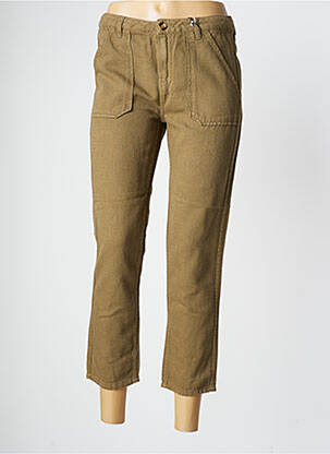 Pantalon 7/8 fermeture zippée sous rabat boutonné taille normale vert LABDIP femme