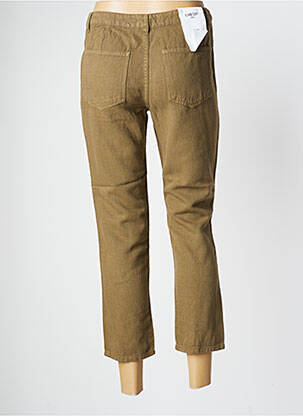 Pantalon 7/8 fermeture zippée sous rabat boutonné taille normale vert LABDIP femme