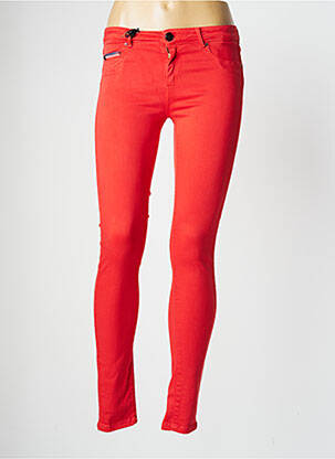 Jeans skinny stretch taille basse rouge DONOVAN femme