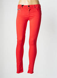 Jeans skinny stretch taille basse rouge DONOVAN femme