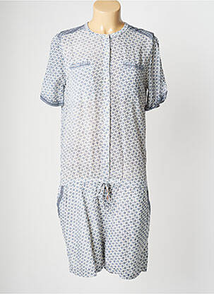 Combishort tissage popeline manches courtes bleu SCOTCH & SODA femme