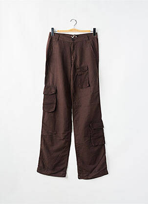 Pantalon cargo coupe droite taille normale marron SCHOOL RAG femme
