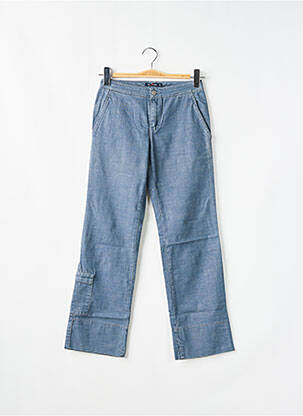 Pantalon chino fermeture zippée sous rabat boutonné taille haute bleu TEDDY SMITH femme