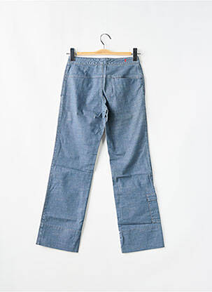 Pantalon chino fermeture zippée sous rabat boutonné taille haute bleu TEDDY SMITH femme