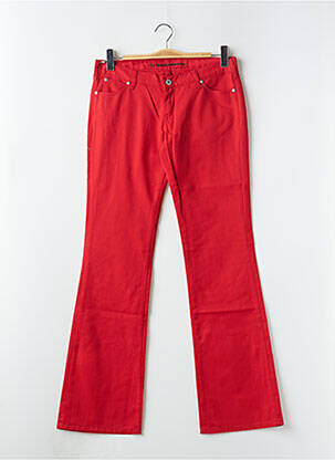 Jeans bootcut fermeture zippée sous rabat boutonné rouge LA BRIGADA INTERNACIONAL femme