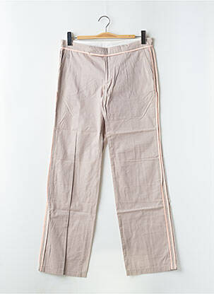 Pantalon droit tissage popeline taille basse rose LADY SOUL femme