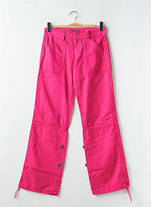 Pantalon droit tissage popeline taille basse rose PHARD femme
