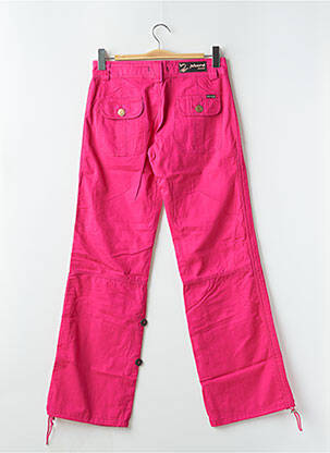 Pantalon droit tissage popeline taille basse rose PHARD femme