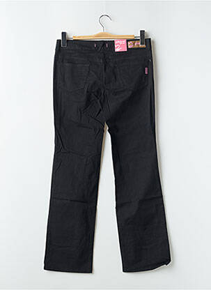 Pantalon droit tissage popeline taille normale noir PHARD femme