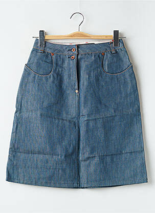 Jupe mi-longue coupe droite bleu TEDDY SMITH femme
