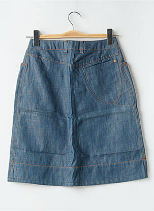 Jupe mi-longue coupe droite bleu TEDDY SMITH femme