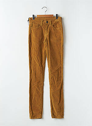 Pantalon slim taille haute taille haute jaune FIVE PM femme
