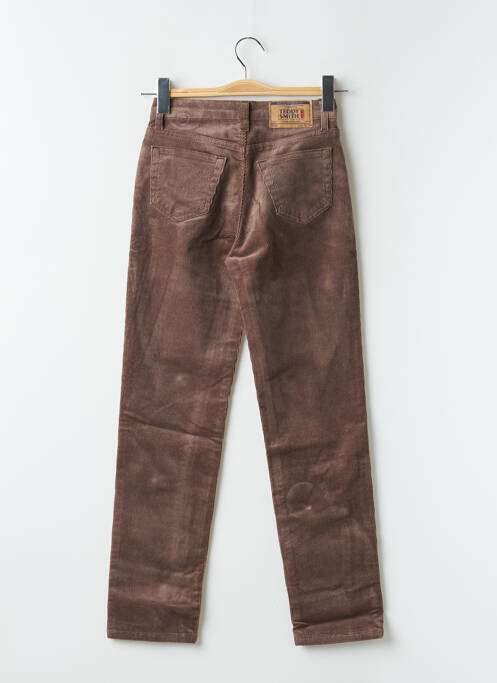 Pantalon slim tissage velours marron TEDDY SMITH fille