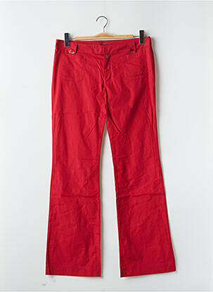Pantalon flare fermeture zippée sous rabat avec crochet taille basse rouge BE YOU K femme