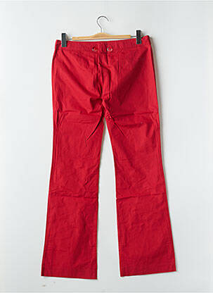 Pantalon flare fermeture zippée sous rabat avec crochet taille basse rouge BE YOU K femme